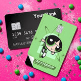 Credit Card Skin Sticker - Powerpuff Girls - Buttercup On Green Background