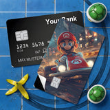 Credit Card Skin Sticker - Super Mario - Mario Racing In Mario Kart - Holographic