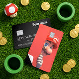 Credit Card Skin Sticker - Super Mario - Mario Peeking Over Red Background