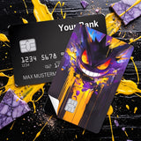 Credit Card Skin Sticker - Pokémon - Gengar Grinning With Yellow Splatter - Holographic