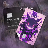 Credit Card Skin Sticker - Pokémon - Gengar With Purple Aura - Holographic