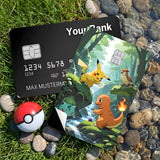 Credit Card Skin Sticker - Pokémon - Starter Pokemon In A Forest - Holographic