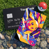 Credit Card Skin Sticker - Pokémon - Abstract Geometric Pikachu - Holographic
