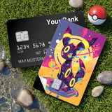 Credit Card Skin Sticker - Pokémon - Vibrant Abstract Umbreon With Glowing Rings - Holographic