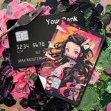 Credit Card Skin Sticker - Demon Slayer - Nezuko Colorful Abstract - Holographic