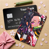 Credit Card Skin Sticker - Demon Slayer - Nezuko Close-up With Bamboo - Holographic