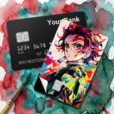 Credit Card Skin Sticker - Demon Slayer - Tanjiro Colorful Art