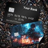 Credit Card Skin Sticker - Demon Slayer - Tanjiro In Fiery Forest - Holographic