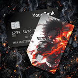 Credit Card Skin Sticker - Demon Slayer - Fiery Dark-haired Character - Holographic