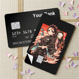 Credit Card Skin Sticker - Demon Slayer - Tanjiro And Nezuko With Butterflies