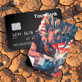 Credit Card Skin Sticker - Dragon Ball - Goku Blue Hair Red Background