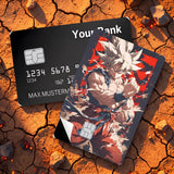 Credit Card Skin Sticker - Dragon Ball - White-haired Saiyan Red Background