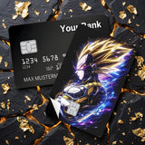 Credit Card Skin Sticker - Dragon Ball - Super Saiyan Vegeta Golden Aura - Holographic