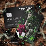 Credit Card Skin Sticker - Dragon Ball - Broly Green Aura - Holographic