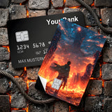 Credit Card Skin Sticker - Attack on Titan - Burning Cityscape - Holographic