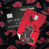 Credit Card Skin Sticker - Naruto - Itachi Uchiha In Akatsuki Cloak With Crows - Holographic