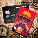 Credit Card Skin Sticker - One Piece - Monkey D. Luffy Smiling Widely On Red