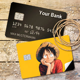Credit Card Skin Sticker - One Piece - Pensive Monkey D. Luffy On Yellow