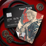 Credit Card Skin Sticker - One Piece - Roronoa Zoro With Red And Dragon Aura