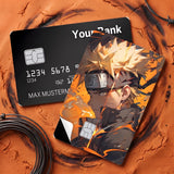 Credit Card Skin Sticker - Naruto - Naruto Uzumaki Orange Flame Portrait - Holographic