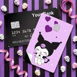 Credit Card Skin Sticker - Sanrio - Kuromi On Purple Background - Holographic