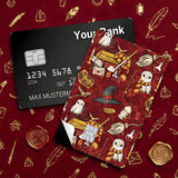 Credit Card Skin Sticker - Harry Potter - Magical Items Pattern Red Background - Holographic