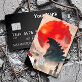Credit Card Skin Sticker - Godzilla - Godzilla Silhouette Against Red Sun - Holographic