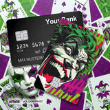 Credit Card Skin Sticker - DC Comics - The Joker Laughing Maniacally Comic Art - Holographic