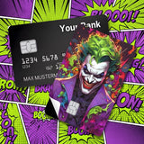 Credit Card Skin Sticker - DC Comics - The Joker Colorful Comic Portrait - Holographic
