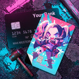Credit Card Skin Sticker - DC Comics - Cyberpunk Anime Style Harley Quinn - Holographic