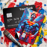 Credit Card Skin Sticker - DC Comics - Superman With Colorful Paint Splatter - Holographic