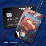 Credit Card Skin Sticker - DC Comics - Superman Chest Logo Close-up - Holographic