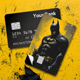 Credit Card Skin Sticker - DC Comics - Gritty Batman On Yellow Background - Holographic
