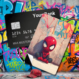 Credit Card Skin Sticker - Marvel - Chibi Spider-man Sitting By Graffiti Wall