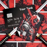 Credit Card Skin Sticker - Marvel - Deadpool With Katanas Comic Art - Holographic