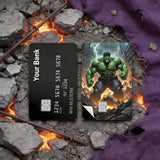 Credit Card Skin Sticker - Marvel - The Hulk Standing In Fiery Rubble - Holographic