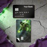 Credit Card Skin Sticker - Marvel - The Hulk Flexing With Green Energy - Holographic