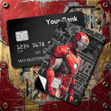 Credit Card Skin Sticker - Marvel - Iron Man Armored Figure On Comic Background - Holographic