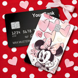 Credit Card Skin Sticker - Mickey Mouse & Friends - Winking Minnie Mouse With Pink Hearts - Holographic
