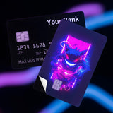 Credit Card Skin Sticker - Pokémon - Neon Gengar Purple Blue Glow - Holographic