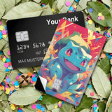 Credit Card Skin Sticker - Pokémon - Smiling Bulbasaur Confetti Explosion - Holographic