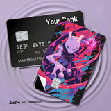Credit Card Skin Sticker - Pokémon - Mewtwo Psychic Blast Abstract Art - Holographic