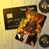 Credit Card Skin Sticker - Demon Slayer - Zenitsu Glowing Sword Anime Art - Holographic