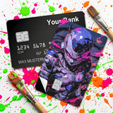 Credit Card Skin Sticker - Dragon Ball - Frieza Pointing, Neon Paint Splatter - Holographic