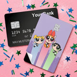 Credit Card Skin Sticker - Powerpuff Girls - Flying Cityscape