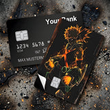 Credit Card Skin Sticker - My Hero Academia - Fiery Bakugo Explosive Glow Art - Holographic