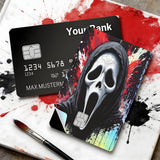Credit Card Skin Sticker - Scream - Ghostface Red And Black Paint Splatter - Holographic