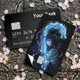 Credit Card Skin Sticker - Demon Slayer - Giyu Tomioka Water Dragon Katana Night - Holographic