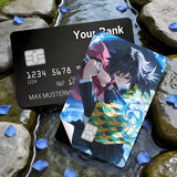 Credit Card Skin Sticker - Demon Slayer - Giyu Tomioka Water Hashira Katana Battle Stance - Holographic