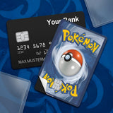 Credit Card Skin Sticker - Pokemon - Classic Trading Card Back Blue Swirl
